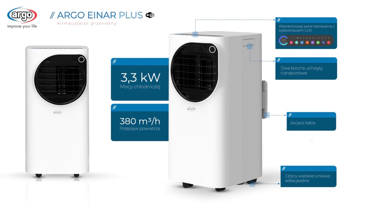 Klimatyzator przenośny Argo EINAR - charakterystyka
