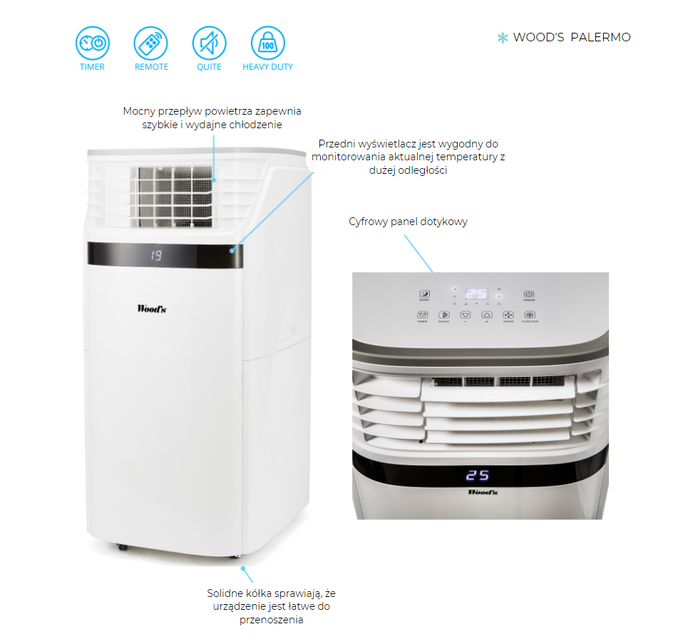 Klimatyzator przenośny Woods Palermo