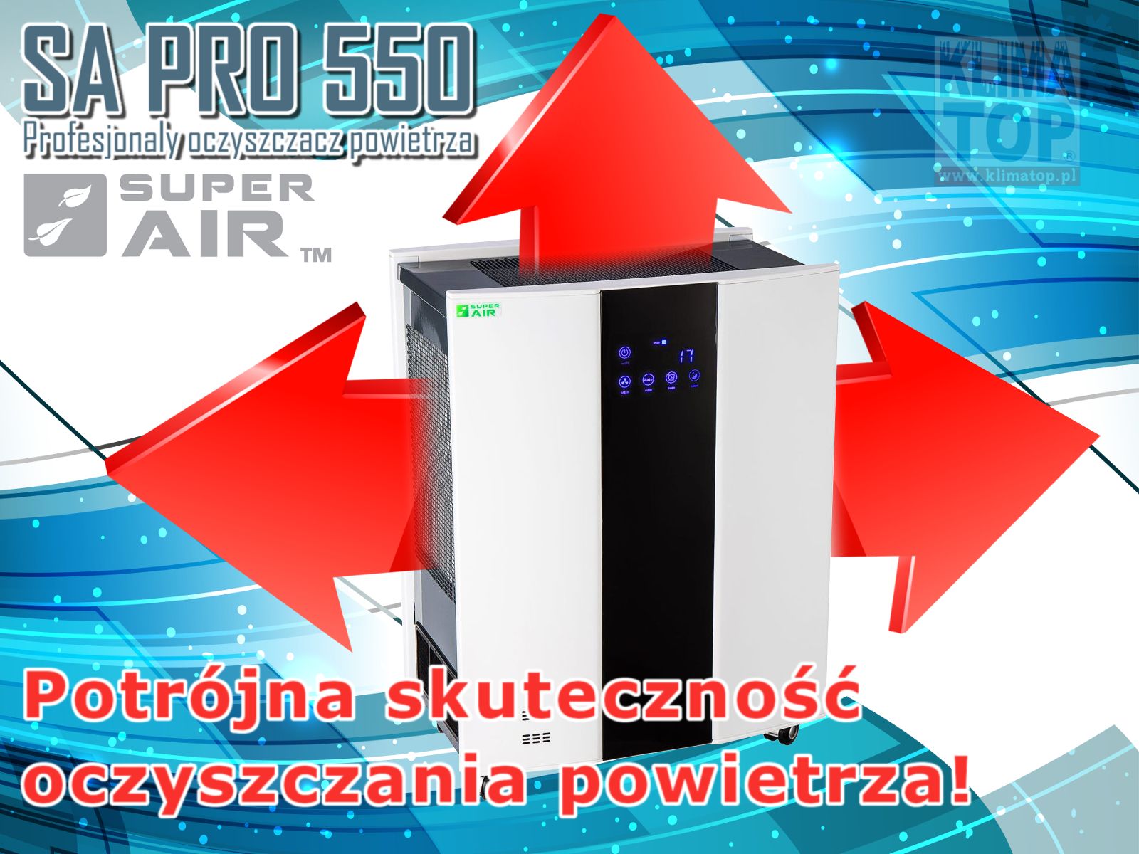 Oczyszczacz powietrza Super Air SA Pro 550 oczyszcza lepiej niż inne