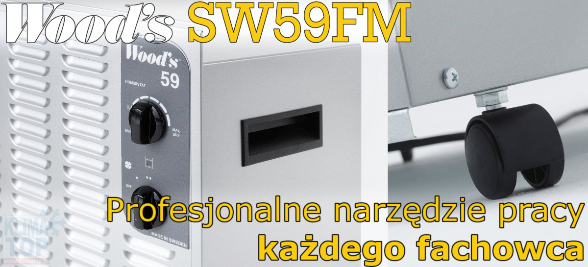 Budowlany osuszacz powietrza Woods SW59FM