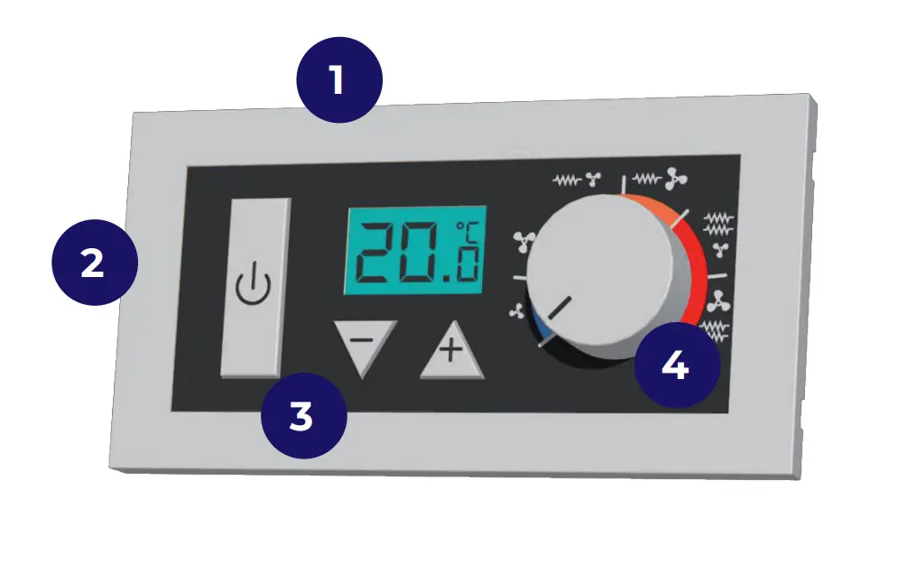 Nagrzewnica ścienna elektryczna Intuis AIRPULS 18kW - schemat sterownika