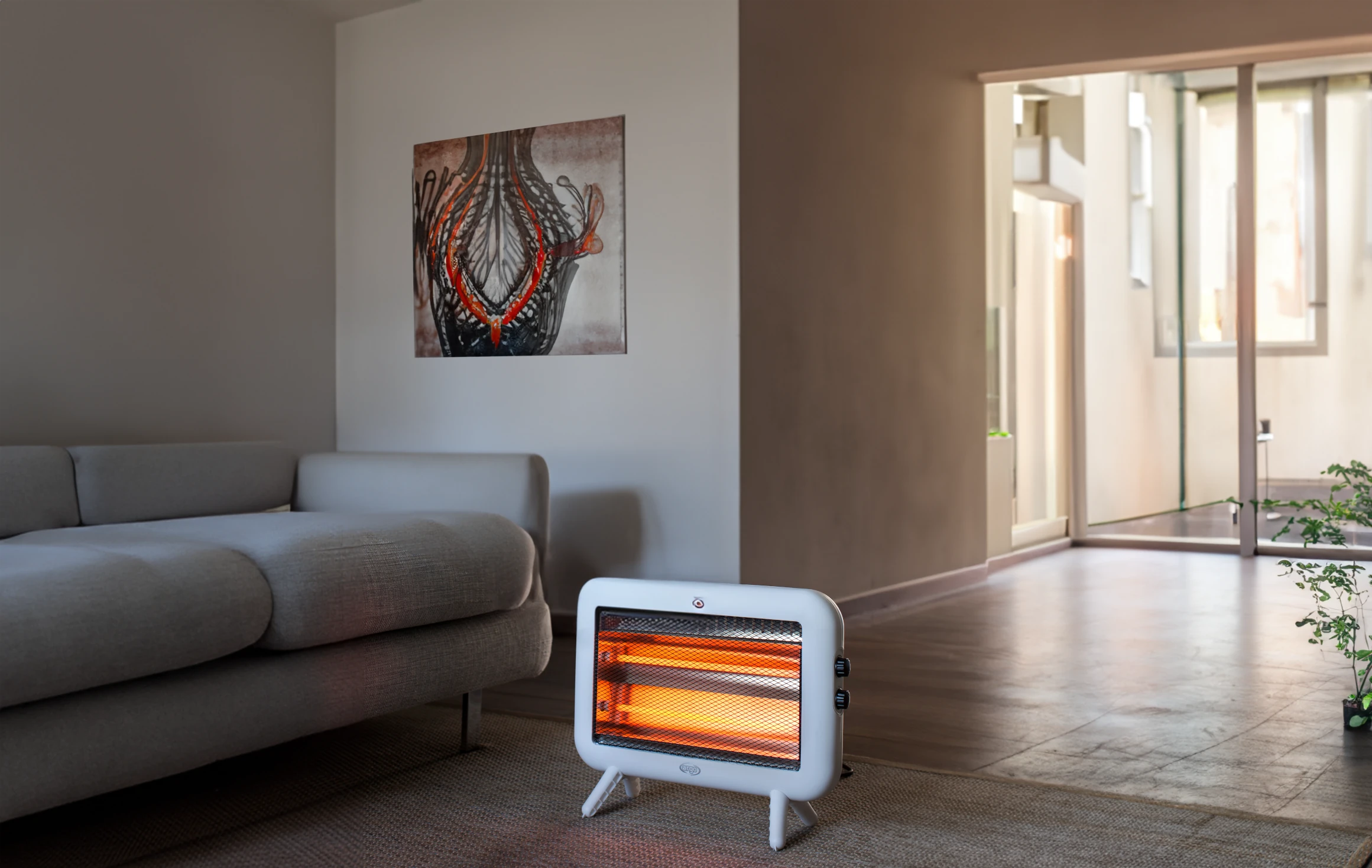 Grzejnik elektryczny kwarcowy Argo Seventy Ice - aranżacja