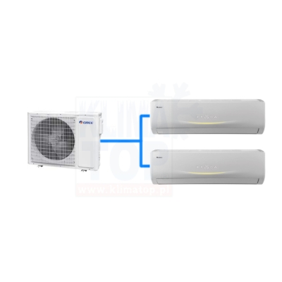 Klimatyzator ścienny multisplit Gree PULAR do pomieszczeń 2x25m2 (2x PU09I +FM18O) - zdjęcie poglądowe