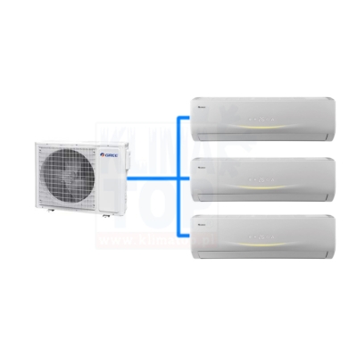 Klimatyzator ścienny multisplit Gree PULAR do pomieszczeń max 3x20m2 (3x PU07I + FM21O) - zdjęcie poglądowe