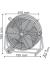 Wentylator - cyrkulator przemysłowy Daxton Fan 600CTO - wymiary