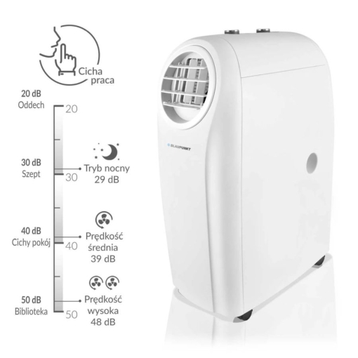 Klimatyzator przenośny Blaupunkt ARRIFANA 1414L - cicha praca
