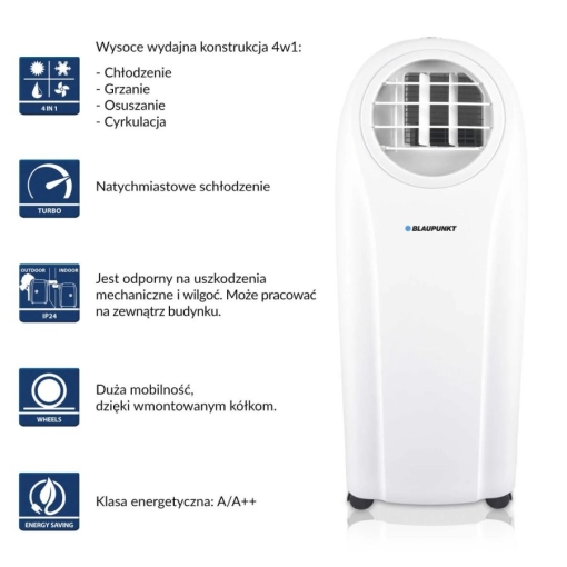 Klimatyzator przenośny Blaupunkt ARRIFANA 1414L - najważniejsze dane