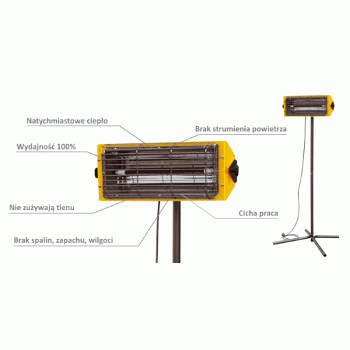 Elektryczny promiennik podczerwieni Master HALL 1500 - zalety