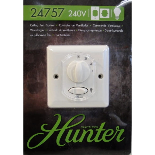 Regulator naścienny do wentylatorów sufitowych z oświetleniem Hunter