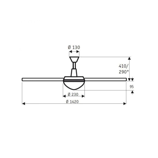 Wymiary wentylatora Casa Fan MIRAGE