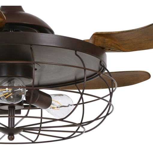 Wentylator sufitowy Fanaway INDUSTRI BRĄZ - szczegół oświetlenia