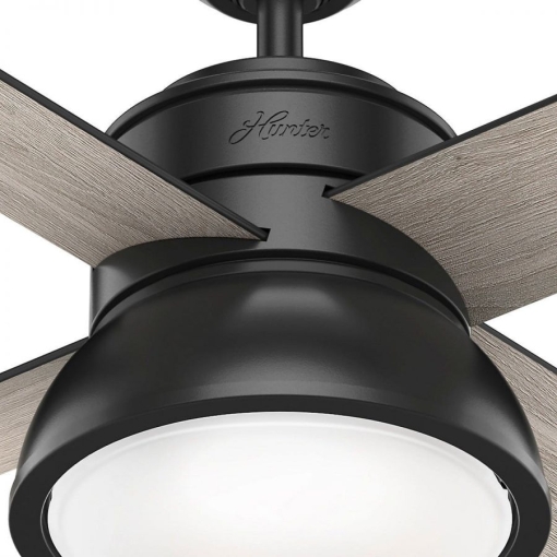 Wentylator sufitowy Hunter LOKI CZARNY - zbliżenie na punkt oświetleniowy