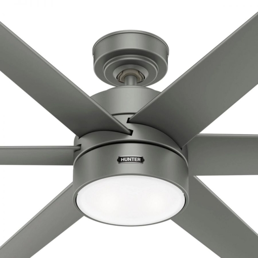 Wentylator sufitowy Hunter SOLARIA DC SREBRNY MAT - z bliska