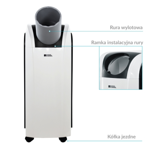 Klimatyzator przenośny Fral SUPER COOL FSC16.2SC Wi-Fi kombinacja podłączeńKlimatyzator przenośny Fral SUPER COOL FSC16.2SC Wi-Fi  - zalety