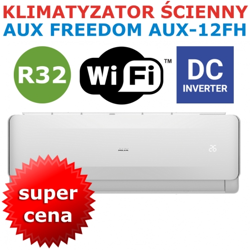Klimatyzator split Inverter AUX Freedom Plus AUX-12F2H - zalety