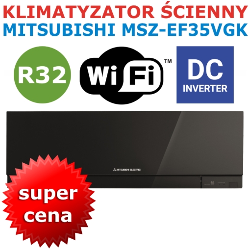Klimatyzator ścienny Mitsubishi MSZ-EF35VGKB PREMIUM czarny