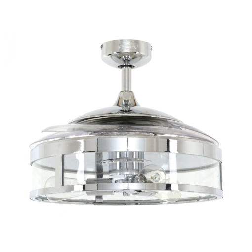 Wentylator sufitowy lub lampa Fanaway CLASSIC CHROM - złożone łopatki