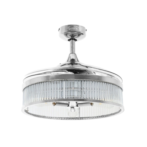 Wentylator sufitowy / lampa Fanaway CORBELLE CHROM - ze złożonymi łopatami