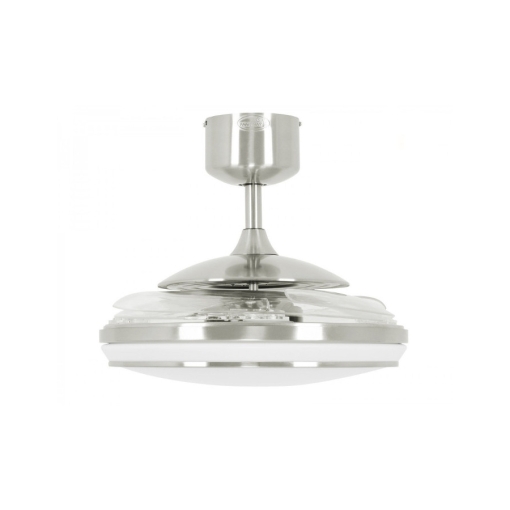 Wentylator sufitowy / lampa Fanaway EVO 1 LED SZCZOTKOWANY CHROM ze złożonymi łopatkami