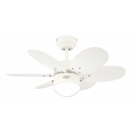 Wentylator sufitowy Westinghouse TURBO II 4 w 1 - jedna z opcji montażu łopatek (białe)