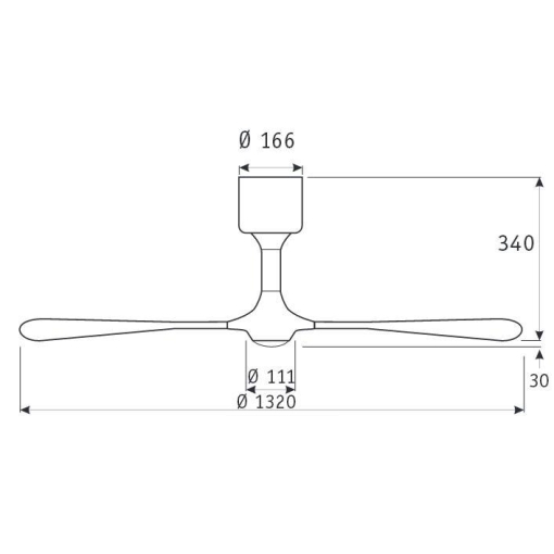 Wentylator sufitowy Casa Fan HELICO - wymiary