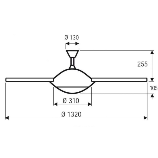 Wentylator sufitowy Casa Fan MERCURY - wymiary