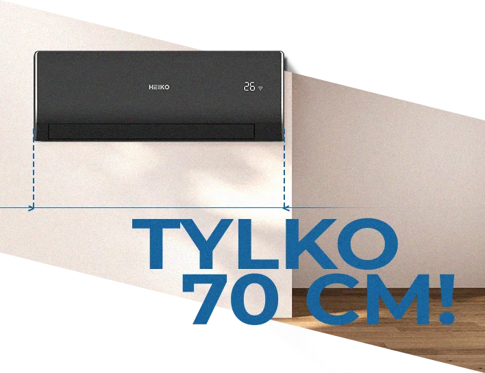 Klimatyzator ścienny Heiko Rosa Black JS025-RB - kompaktowe wymiary