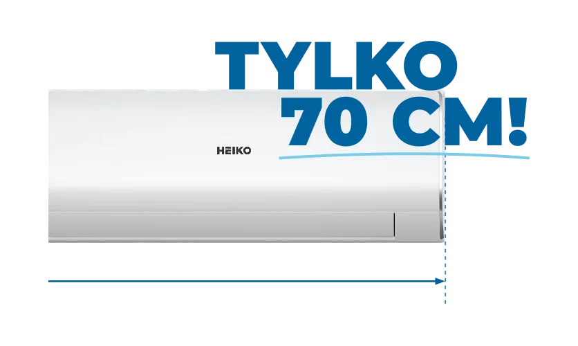 Klimatyzator ścienny Heiko Rosa White JS025-RW - kompaktowe wymiary