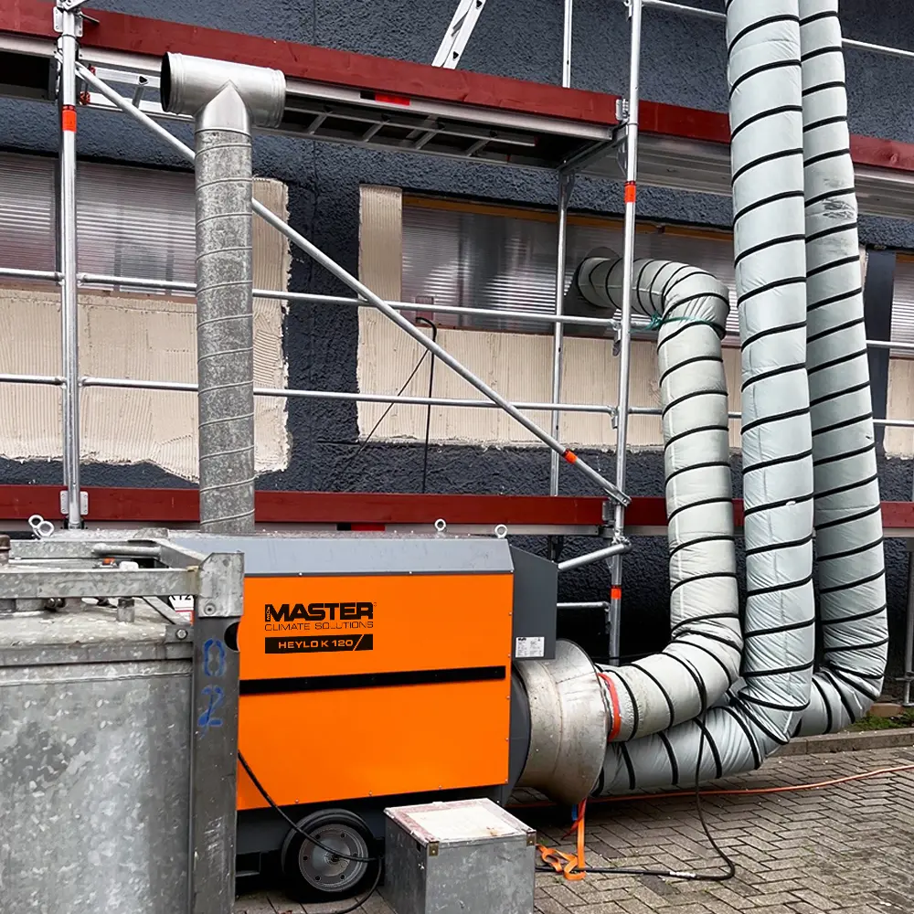 Nagrzewnica olejowa Heylo K 120 Info Air - odprowadzanie spalin