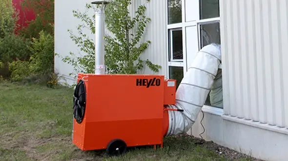 Nagrzewnica olejowa Heylo K 80 - odprowadzanie spalin