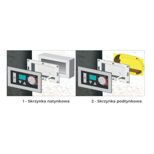 Nagrzewnica ścienna elektryczna Intuis AIRPULS 18kW - skrzynka natynkowa i podtynkowa