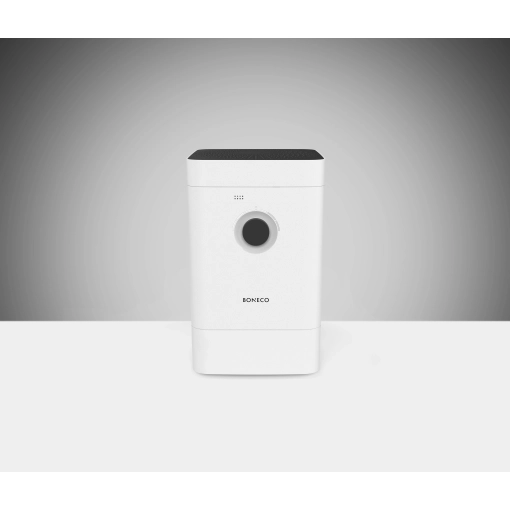 Oczyszczacz i nawilżacz powietrza Boneco HYBRID H400 - przód urządzenia w tle