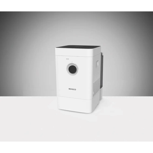 Oczyszczacz i nawilżacz powietrza Boneco HYBRID H400 - bok urządzenia w tle