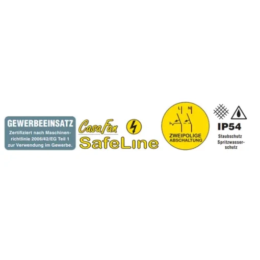 Wentylator cyrkulator przenośny CasaFan DF600 Eco SL - etykieta