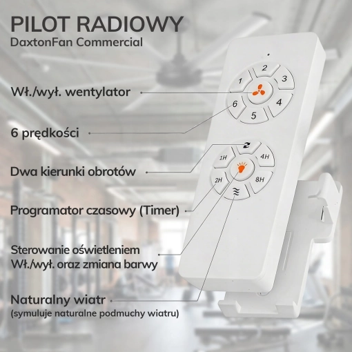 Wentylator sufitowy Daxton Fan COMMERCIAL 305 HVLS z pilotem