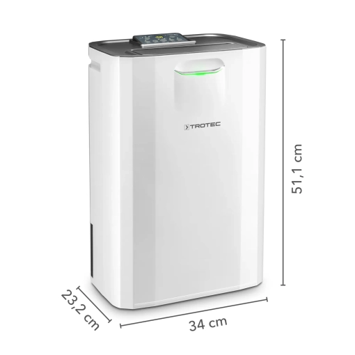 Osuszacz powietrza adsorpcyjny Trotec TTR 57 E - wymiary urządzenia