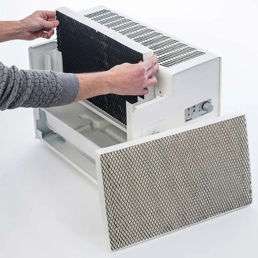 Filtry nawilżające do nawilżacza Woods VIENNA HSW100 - wkładanie filtrów do nawilżacza